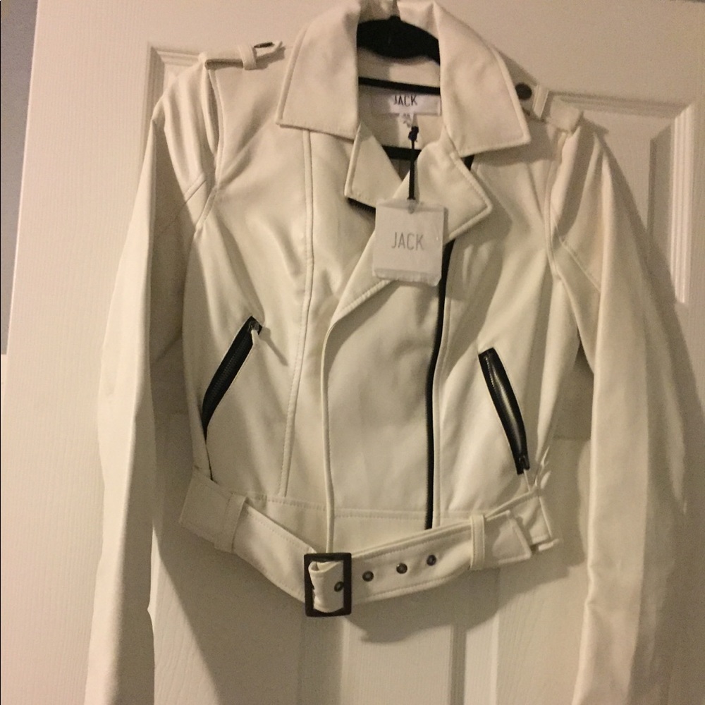 Women Leather jacket white sizeXS